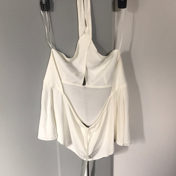 Zara halter ivory blouse with cutout front detail - Picture 2 of 4